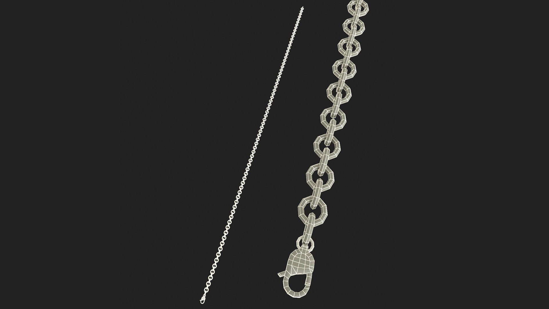 Curb Chain Silver 3D - TurboSquid 2239669