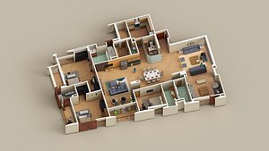 Animated Residential Interior design isometric view in Lumion 11