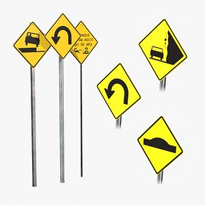 Road Signs Pack - Curvature and Hazard Warning