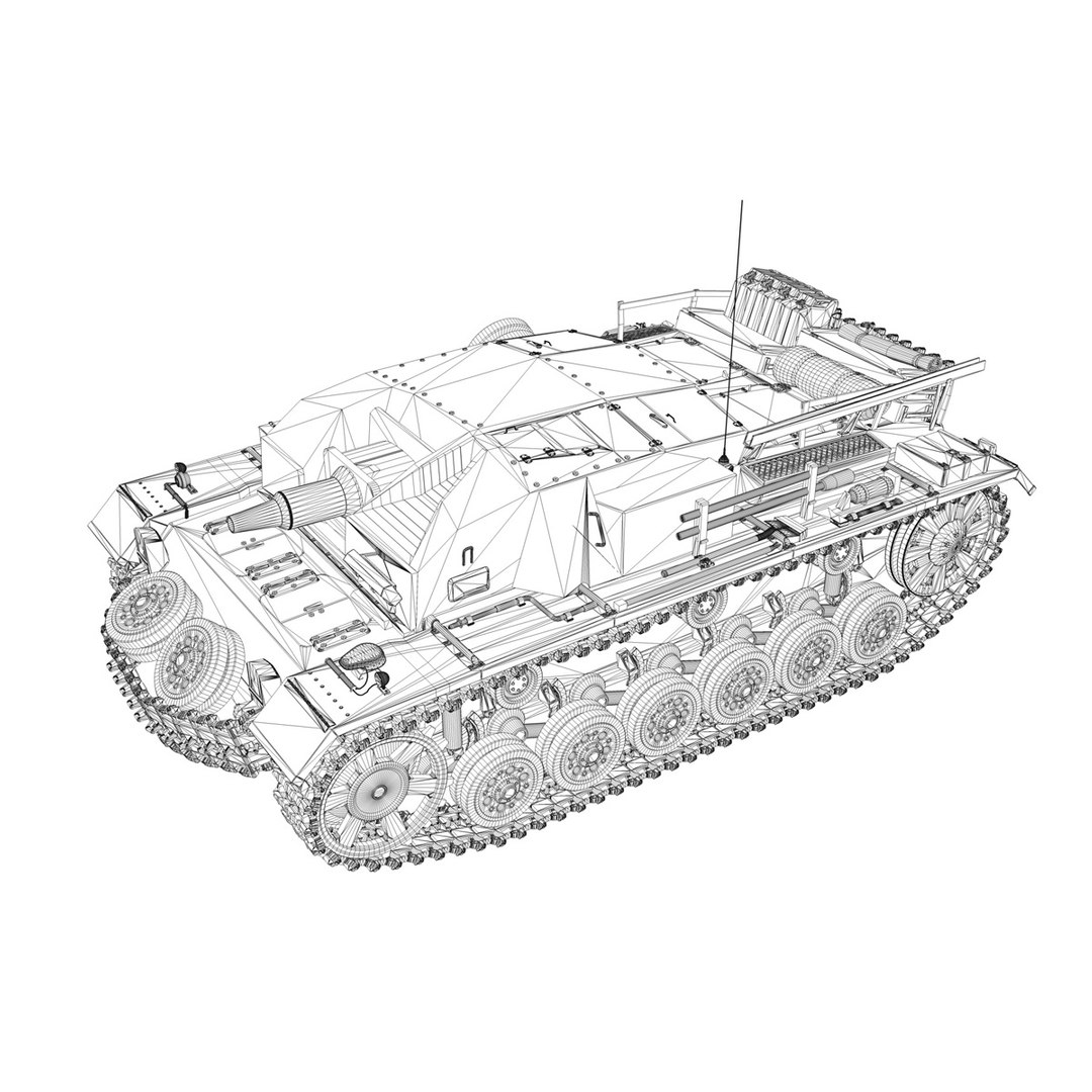 3d - iii stug panzer tank model