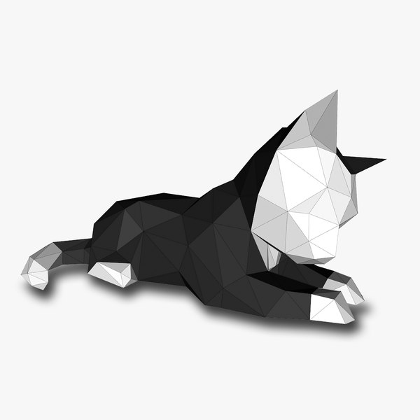 CAT LOW POLY 3D Papercraf 3D model