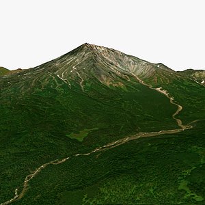3D Bakening Volcano Kamchatka Peninsula Russia model