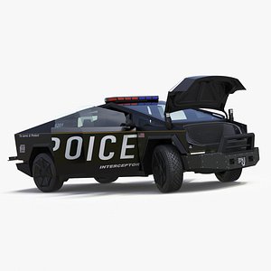 Tesla Cybertruck Police Car Rigged