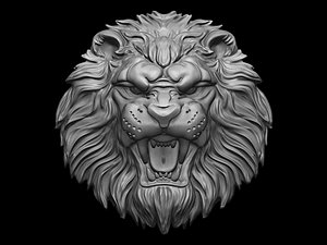 Lion relief for pendant or wall print 3D model