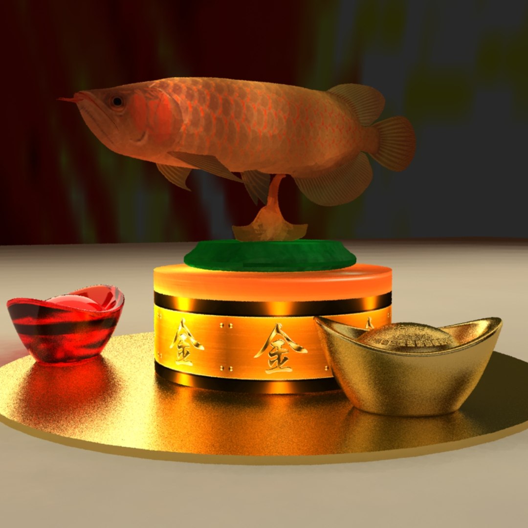 Chinese Gold Ingot Fish Model - TurboSquid 1304465