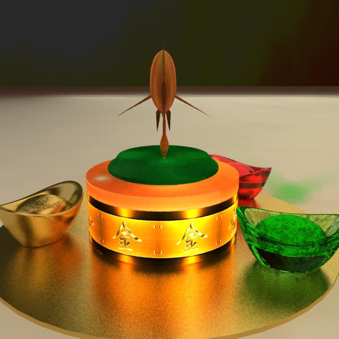 Chinese Gold Ingot Fish Model - TurboSquid 1304465
