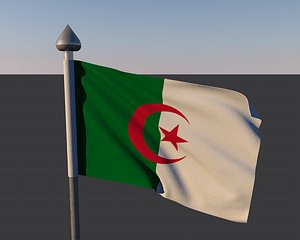 3d model flag algeria