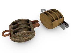 Triple becket sailing block (pulley)