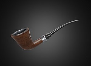 Vintage wooden tobacco pipe smoking 3D model 3D model