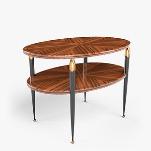 Art Nouveau Zebrawood Tea Table 3D model