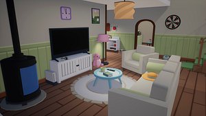 3D model Low Poly Cozy Interior