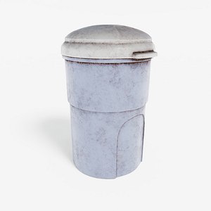 NYC - Old Style Domestic Bin - High Poly 3D model