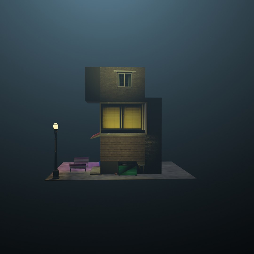3D Low Poly Cyberpunk Building And Store - TurboSquid 2312514