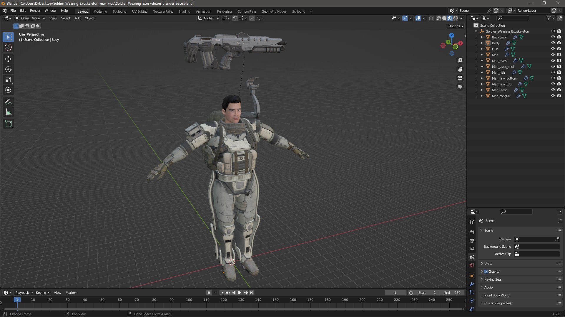 Soldier Wearing Exoskeleton 3D Model - TurboSquid 2306687