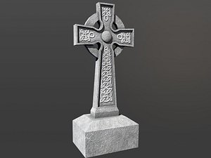 3D celtic tombstone 01 model