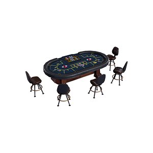 3D Poker Table V6 Casino Gambling Game Ready PBR
