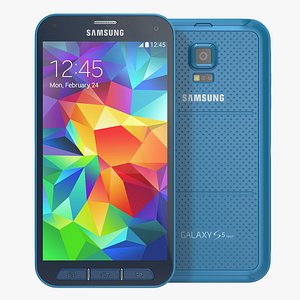 Samsung Galaxy S5 Sport Blue 3D Model