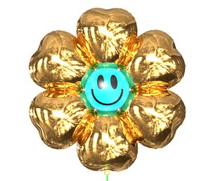 Balloon Inflatable Yellow Flower with Smiley PBR