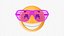 3D Emoji 086  Laughing with party glasses
