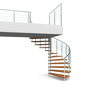 3d model spiral staircases step