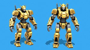3D model Cyberpunk Robot  RAF-760HJKPBR Low Poly 3D Model