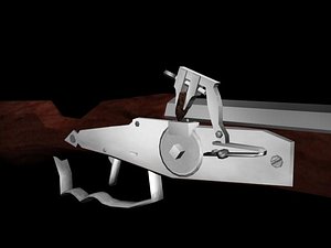 Wheel-lock musket (low polygonal, high detailed, animated)