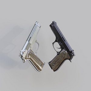 Beretta M9 pistol and Hitman's Bedroom diorama. — polycount