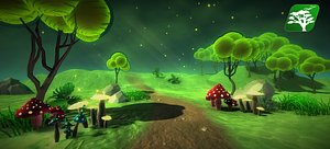 free glowing mushroom 3d model