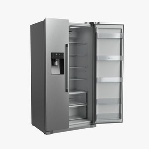 3D model Stainless Steel Side By Side Refrigerator Bosch