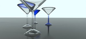 3d model martini glasses