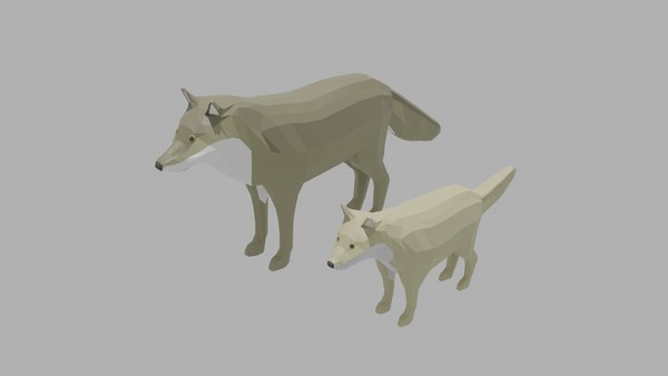 modelo 3d Familia de lobos de dibujos animados - TurboSquid 1627388