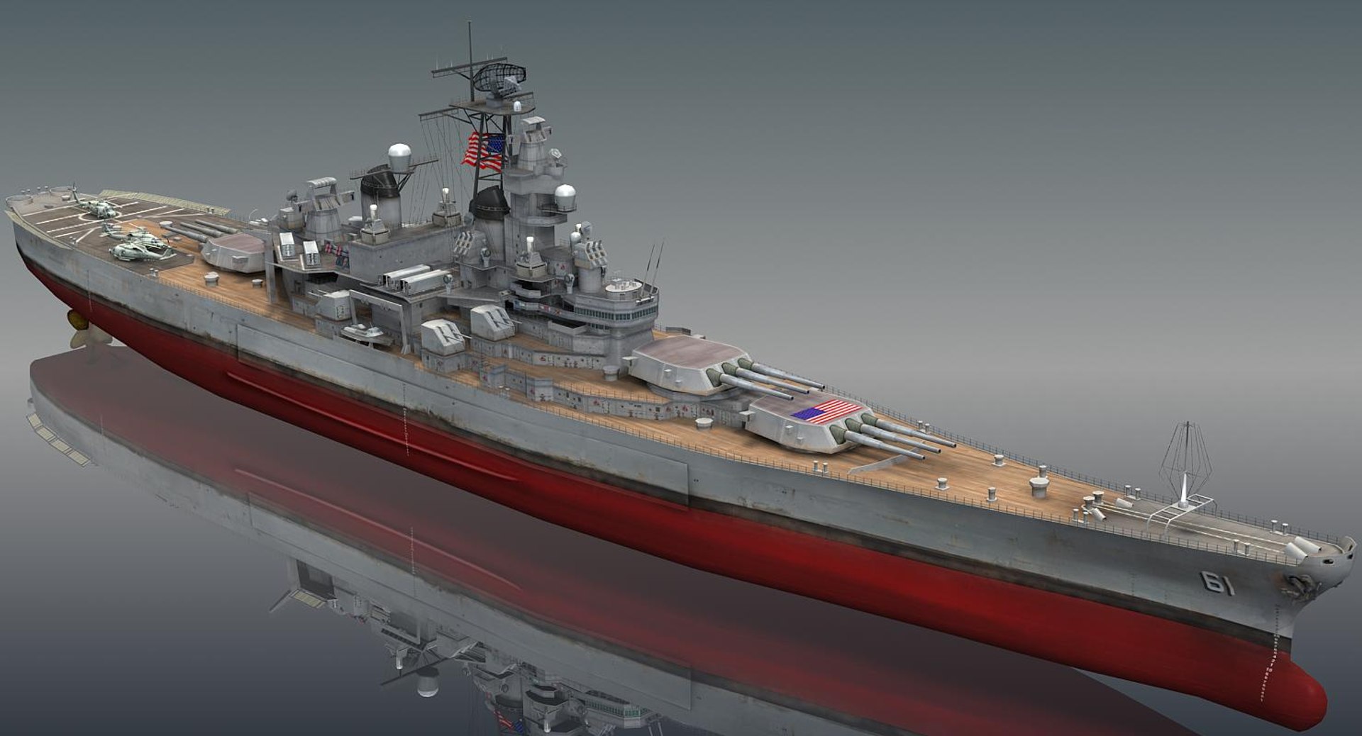 Uss Iowa Bb 61 3D Model TurboSquid 1313791