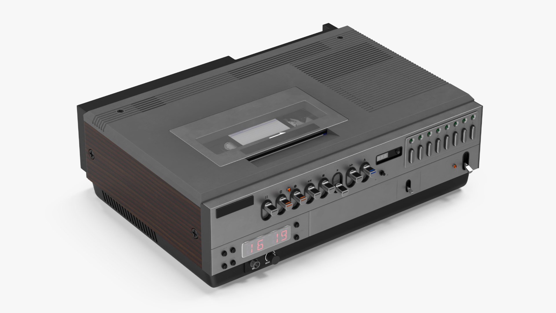 Retro VHS Player Lights On 3D model preview