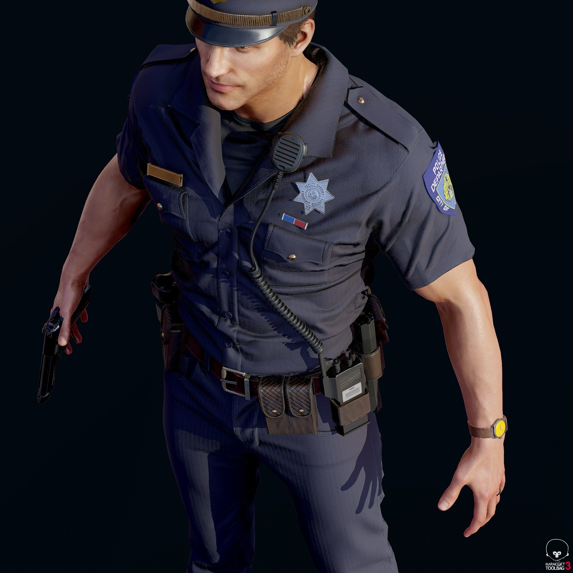 3D model police officer man character - TurboSquid 1235378