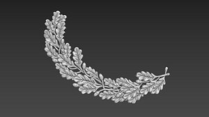 3D Oak branch relief model