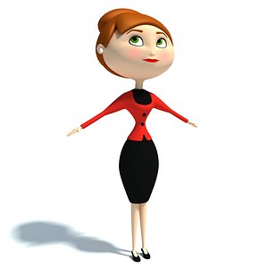 Rigged Cartoon Woman Character