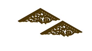 Ornate Filigree Pendant Art Deco Style 3D model