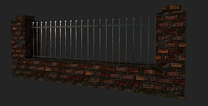 Brick and Metal Fence