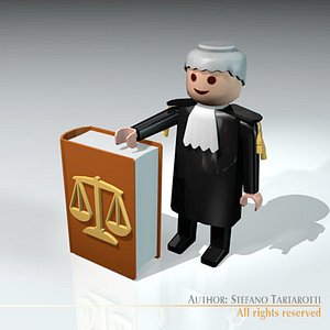 plastic figure lawyer judge 3d model
