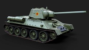 military soviet t34 tank original painting PBR photogrammetry model