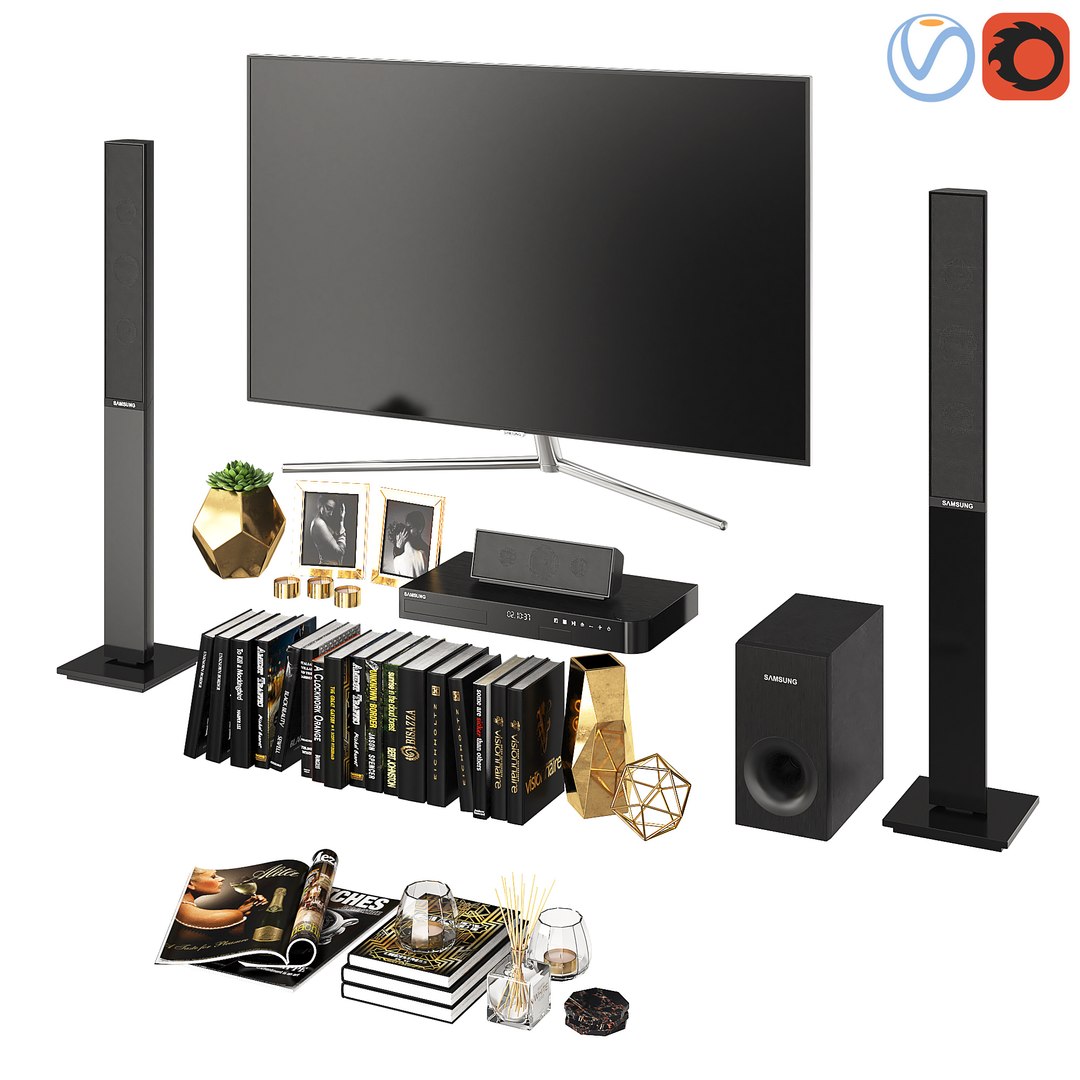 3D samsung tv black gold model TurboSquid 1265221