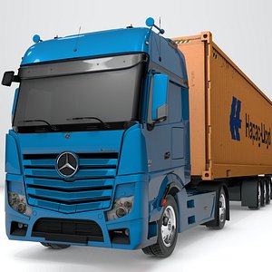 3D model mercedes benz actros blue