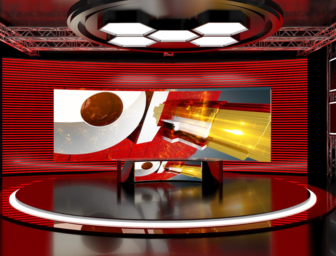 European News Studio 3D Model - TurboSquid 1699170