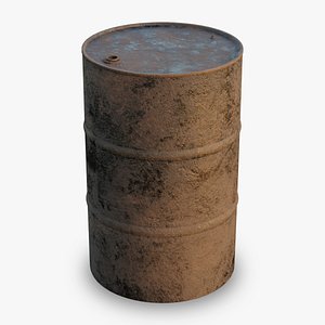 Rusty Steel Barrel - Black - PBR - 2K 4K 3D model