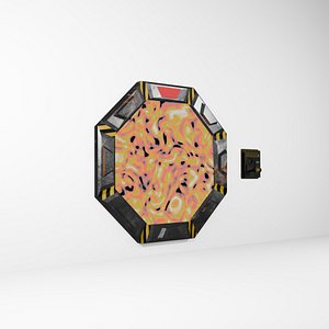 Multi-colored Portals and Keypad Animated 3D model
