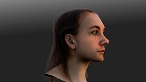 Bust of Young Brunette Woman