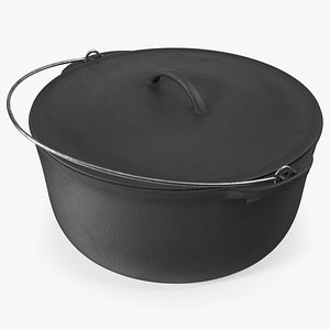 Round Cast Iron Camp Oven 3D