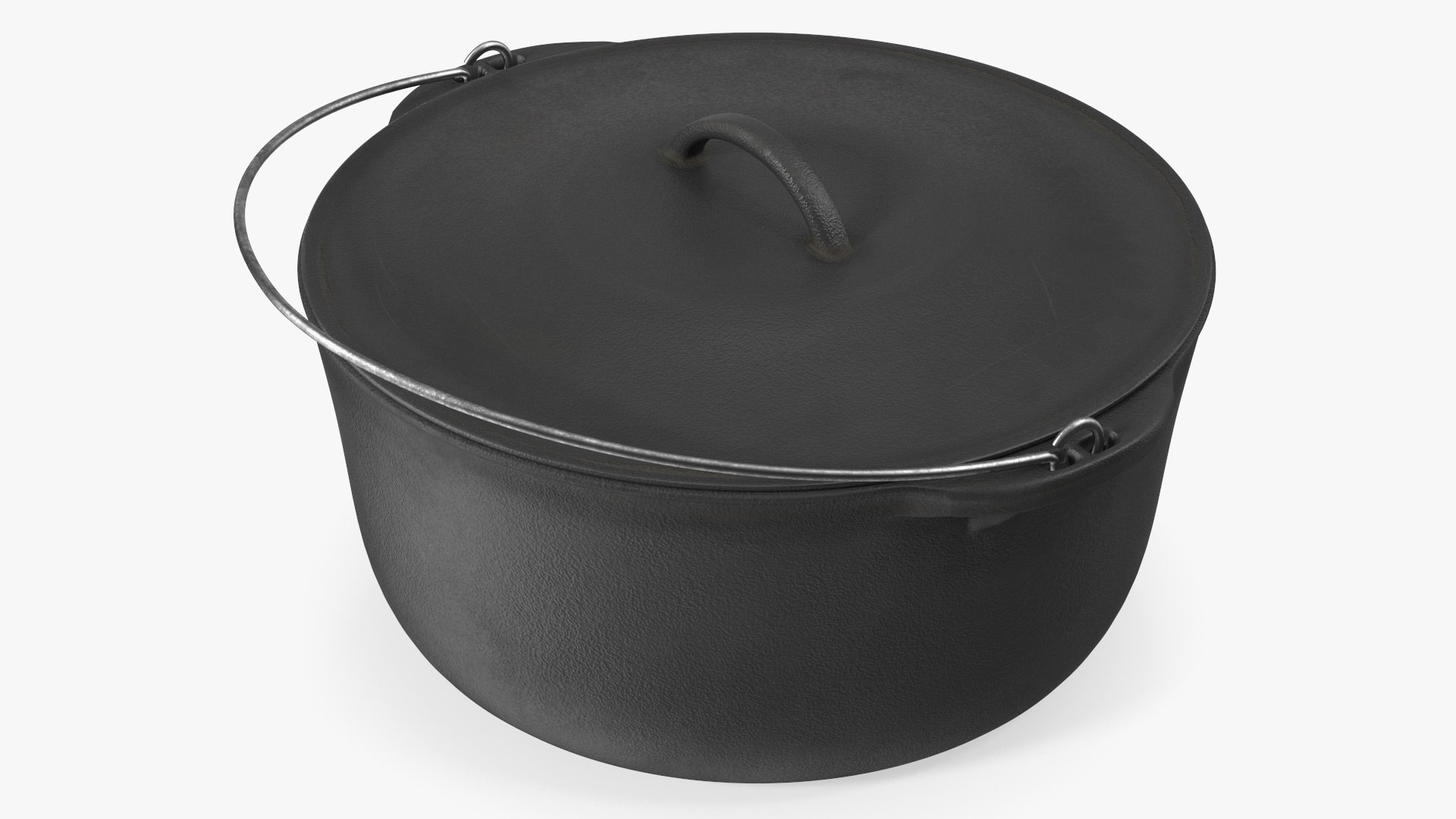 Round Cast Iron Camp Oven 3D model preview