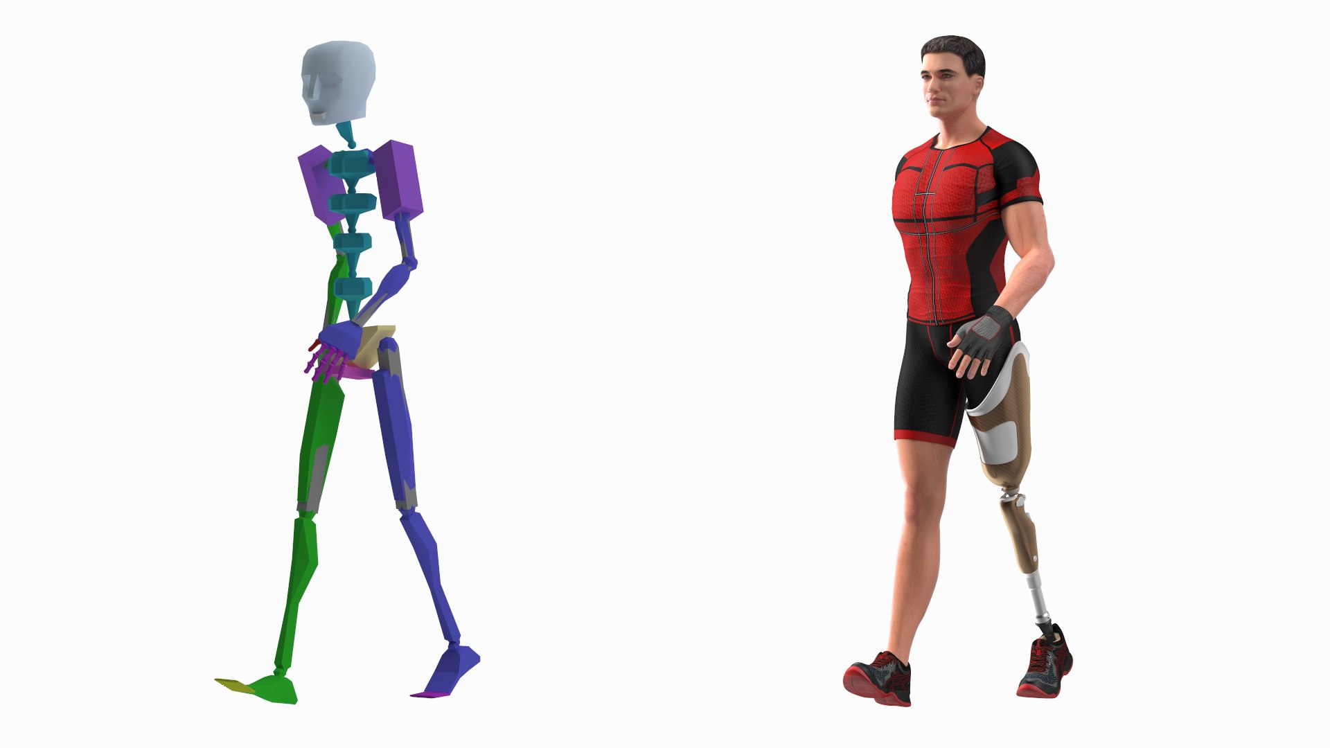 3D Rigged Man And Woman With Prosthetic Collection - TurboSquid 2369837