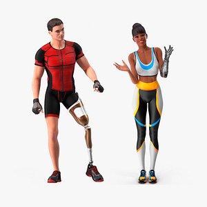 Rigged Man and Woman with Prosthetic Collection